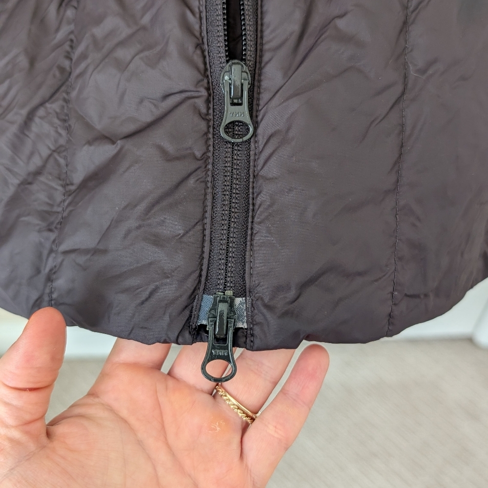 Landsend Silver Goose Down Jacket In Chocolate Brown S - Picture 10 of 13